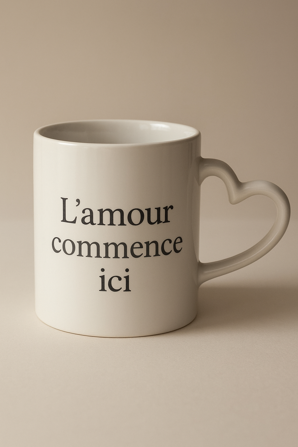 Mug en cœur blanc à personnaliser