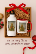 Coffret Noel mug couleur ou blanc poigner en cœur à personnalisé